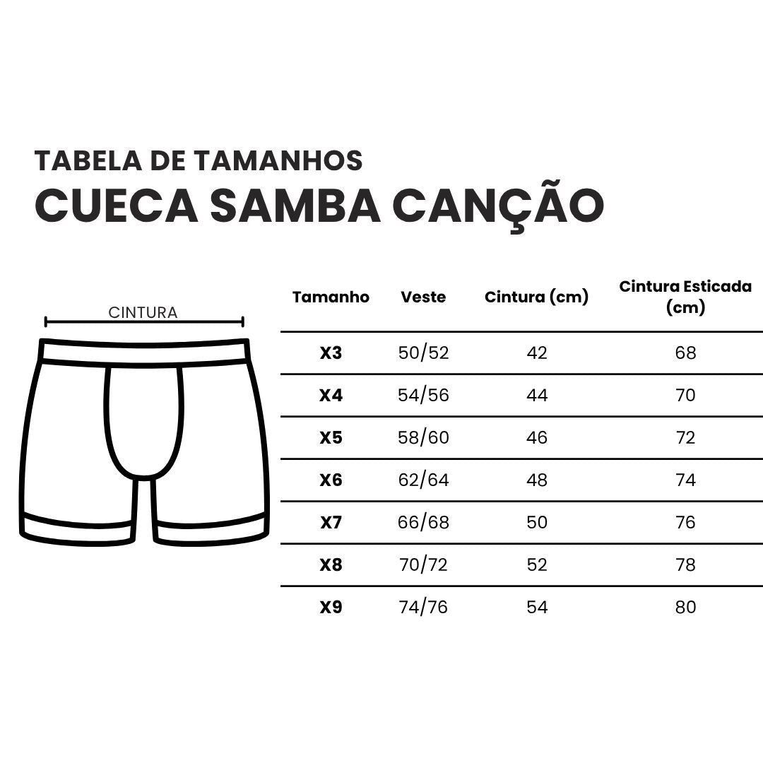 Cueca Samba Canção Estampada Adulto Algodão Taurus