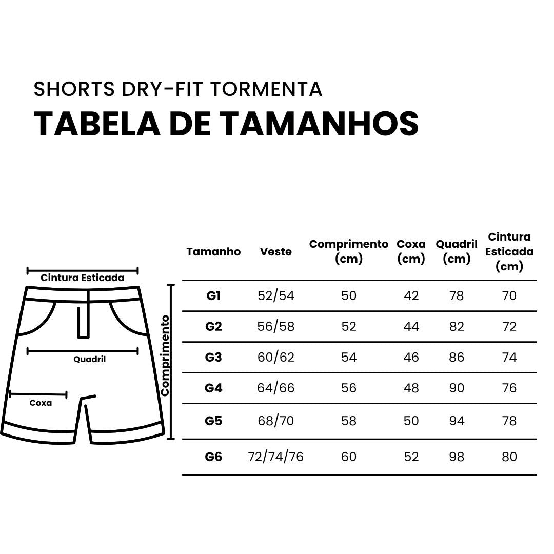Shorts Dry-fit Mesh Plus Size Tormenta