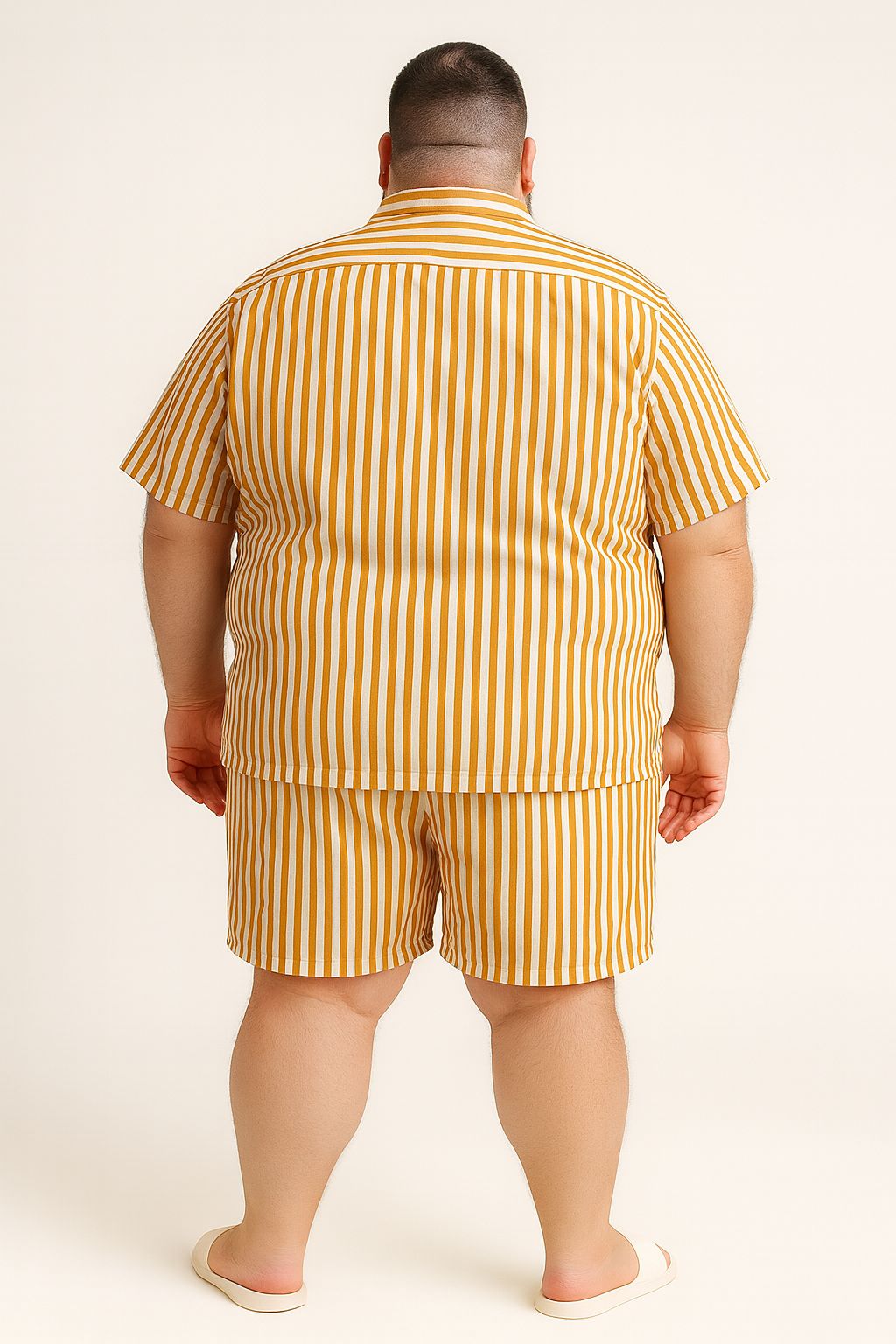 Camisa Elastano Listrada Plus Size Tormenta