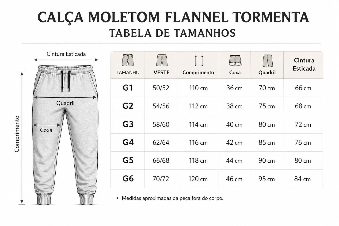 Calça Moletom Flannel Plus Size Tormenta