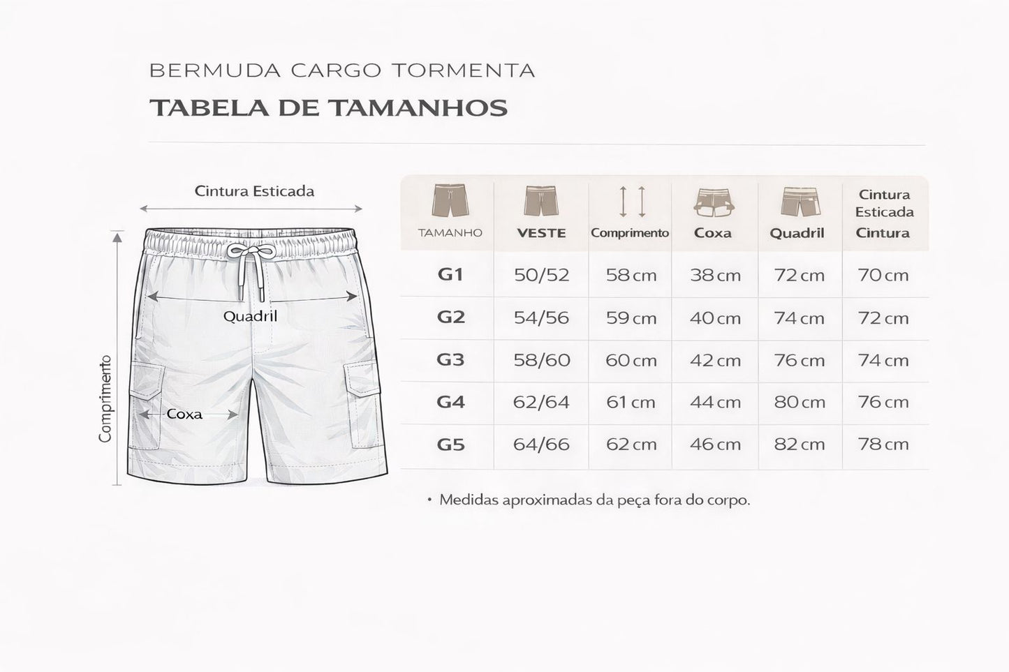 Bermuda Sarja Cargo Plus Size Tormenta