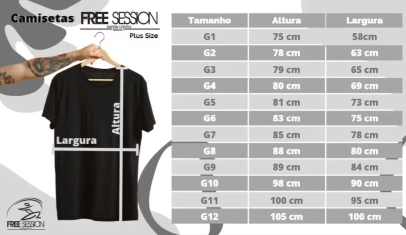 Camiseta Manga Longa Plus Size Free Session