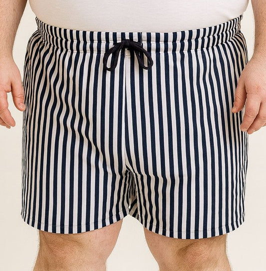 Shorts Elastano Listrado Plus Size Tormenta