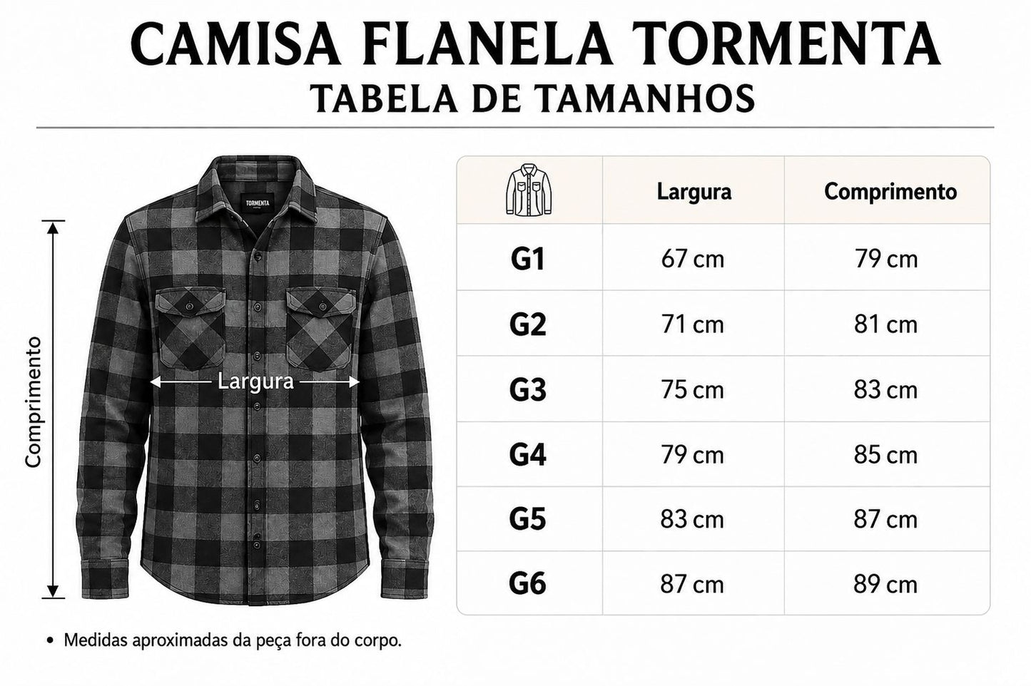 Camisa Xadrez Flanela Plus Size Tormenta