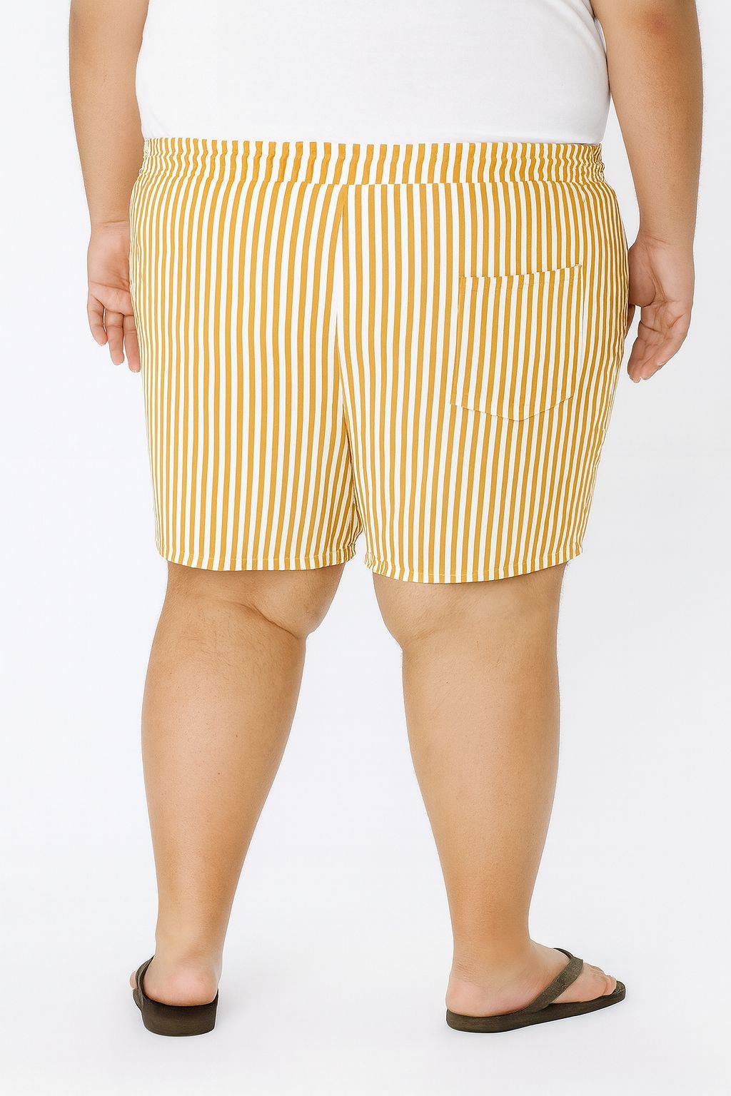 Shorts Elastano Listrado Plus Size Tormenta