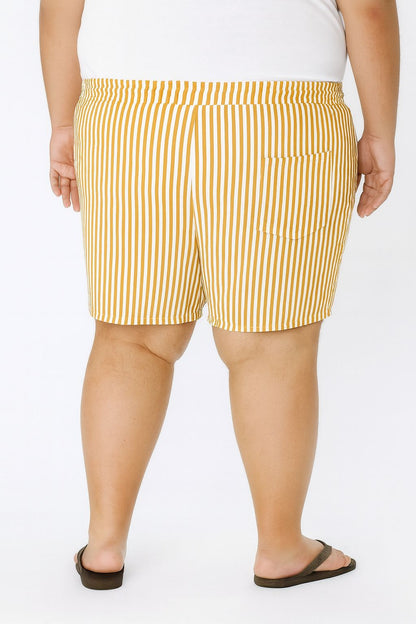Shorts Elastano Listrado Plus Size Tormenta