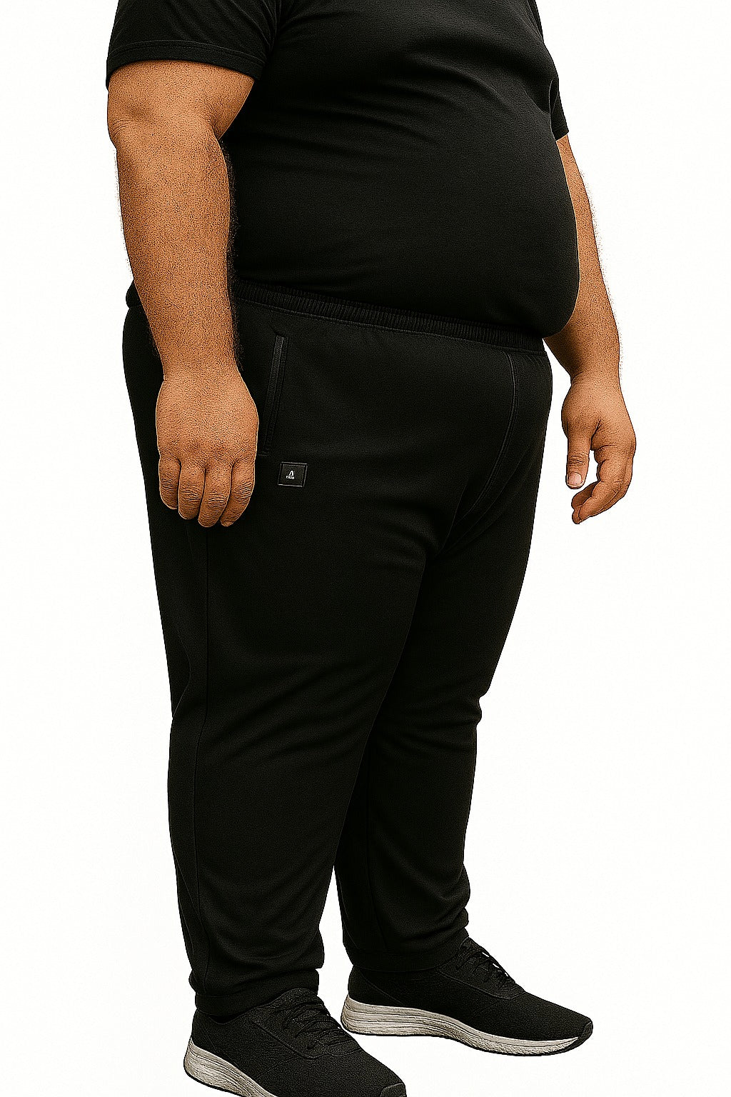 Calça Esportiva Helanca Plus Size Tormenta Com Zíper Lisa