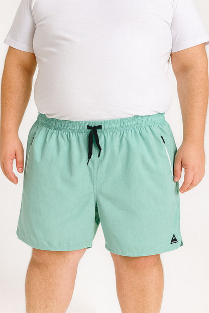Shorts Água Elastano Zíper Plus Size Tormenta