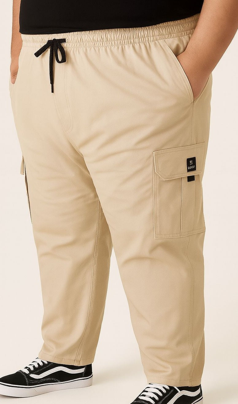 Calça Cargo Sarja Elastano Plus Size Tormenta