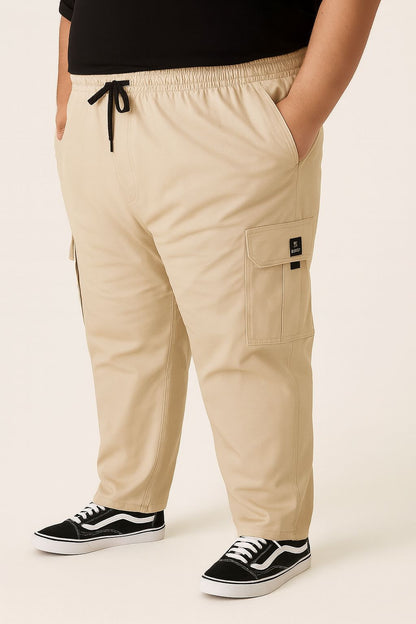 Calça Cargo Sarja Elastano Plus Size Tormenta