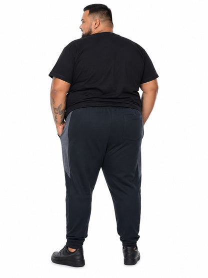 Calça Moletom Jogger Listra Lateral Plus Size Tormenta