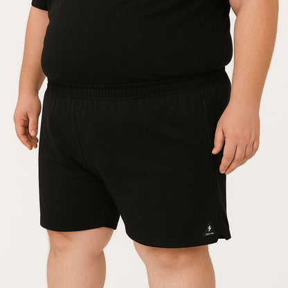 Shorts Esportivo Helanca Plus Size Zíper Tormenta