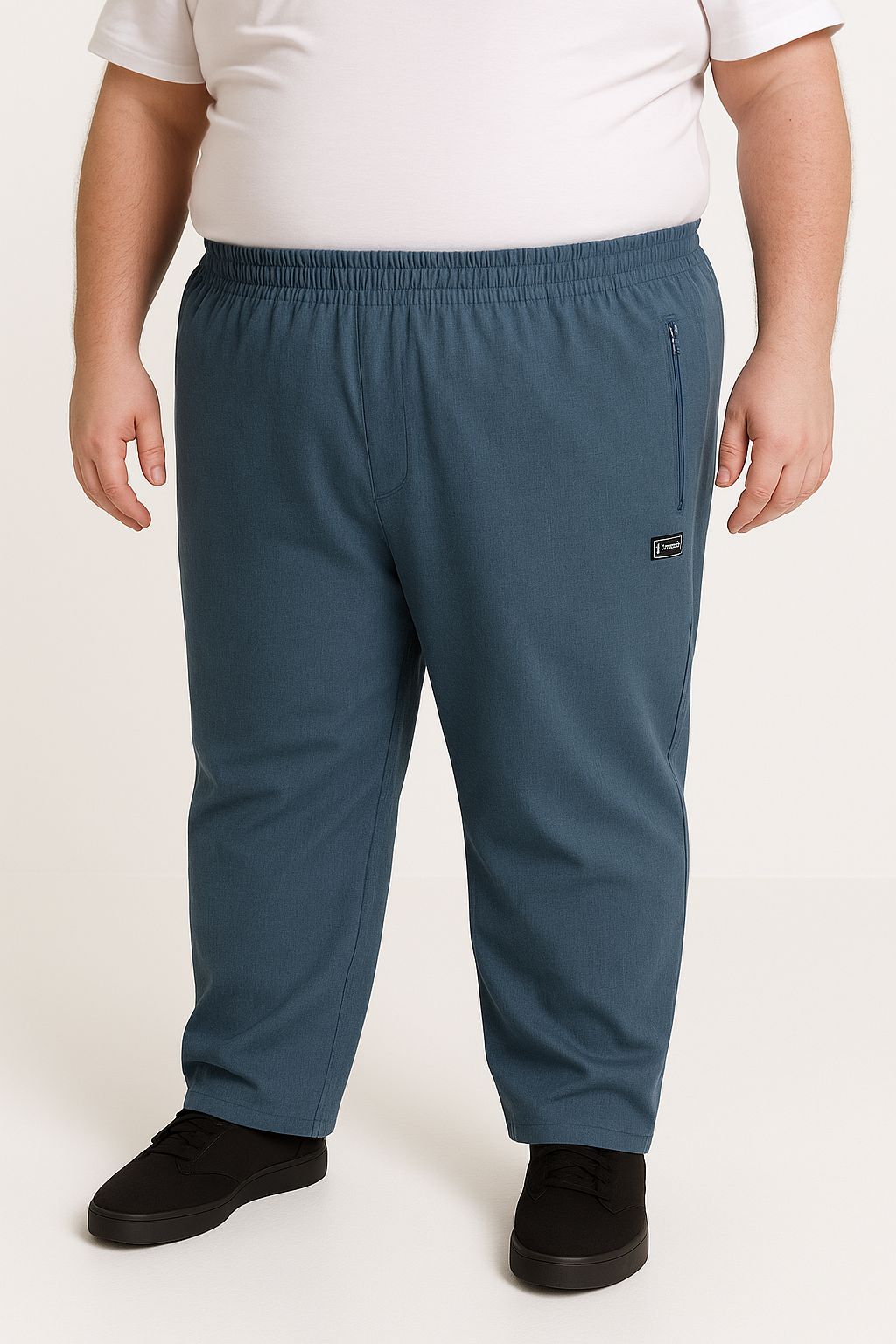 Calça Microfibra Plus Size Tormenta Com Zíper