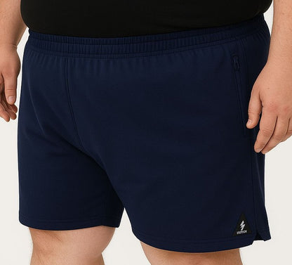 Shorts Esportivo Helanca Plus Size Zíper Tormenta