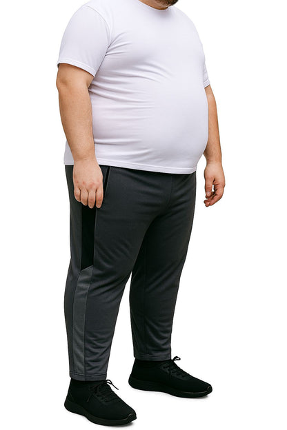 Calça Esportiva Helanca Plus Size Tormenta Com Zíper Detalhada