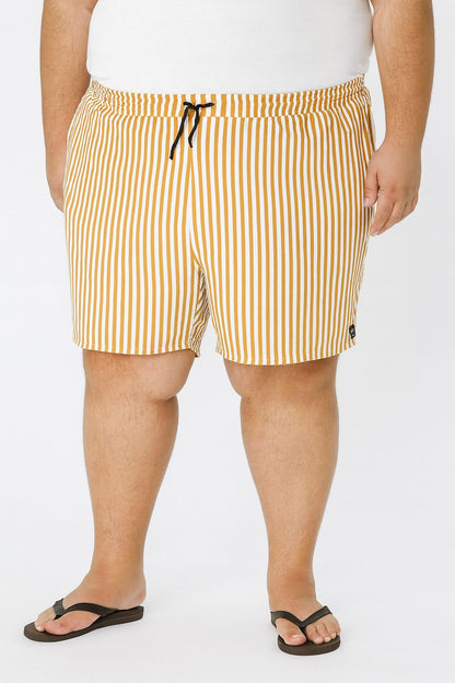 Shorts Elastano Listrado Plus Size Tormenta