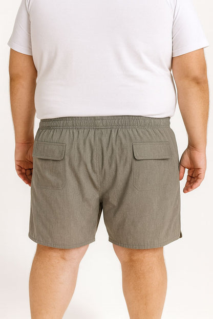 Shorts Água Elastano Zíper Plus Size Tormenta