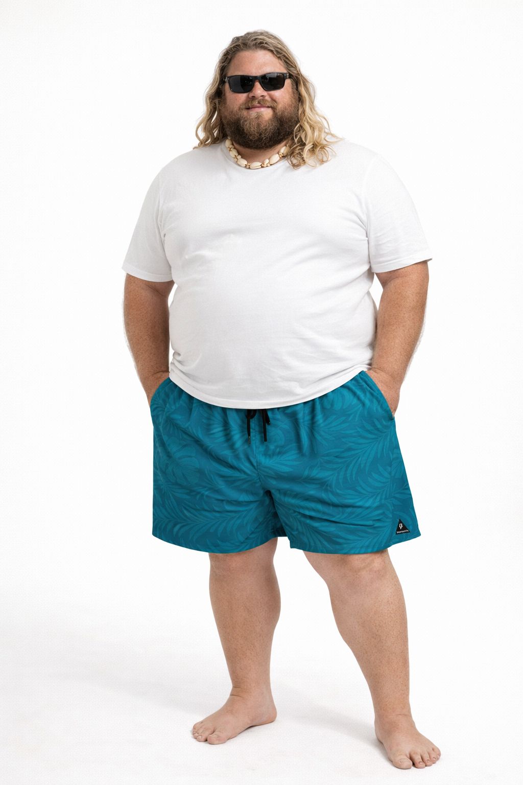Shorts Tactel Floral Plus Size Tormenta