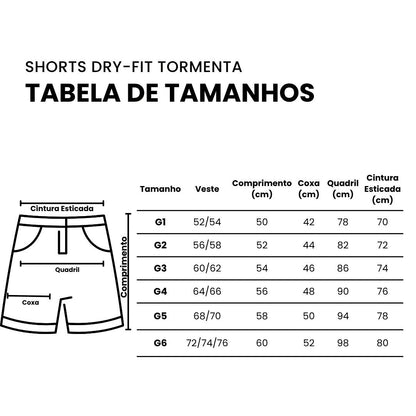 Shorts Dry-fit  Mesh Plus Size Tormenta