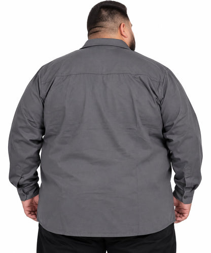 Camisa Sarja Casual Plus Size Tormenta