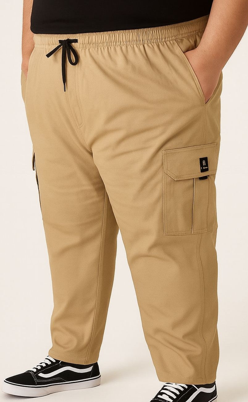 Calça Cargo Sarja Elastano Plus Size Tormenta