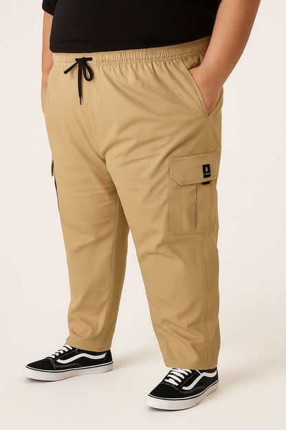 Calça Cargo Sarja Elastano Plus Size Tormenta
