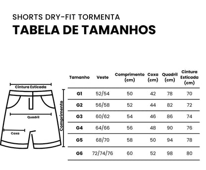 Shorts Dry-fit  Plus Size Tormenta