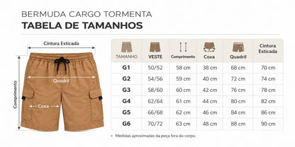 Bermuda Sarja Cargo Plus Size Tormenta