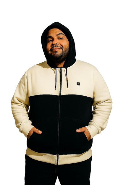 Blusa Moletom Canguru Plus Size Tormenta Com Zíper