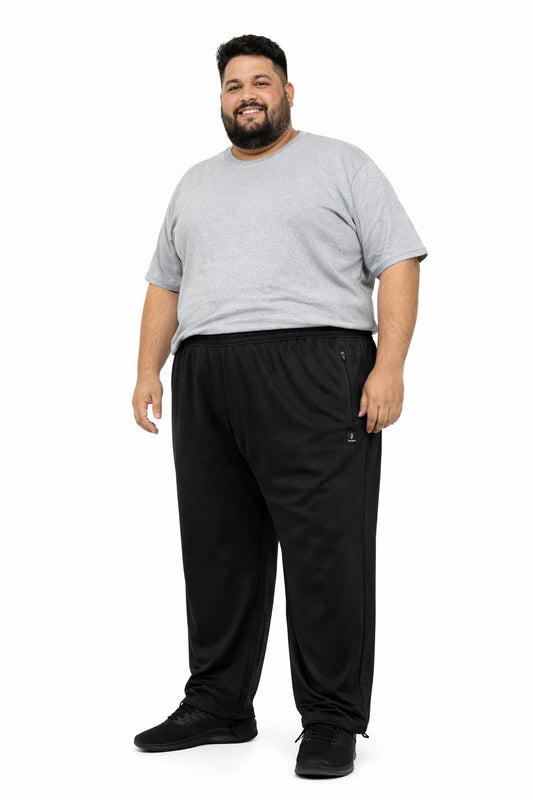 Calça Esportiva Helanca Plus Size Tormenta Com Zíper Lisa