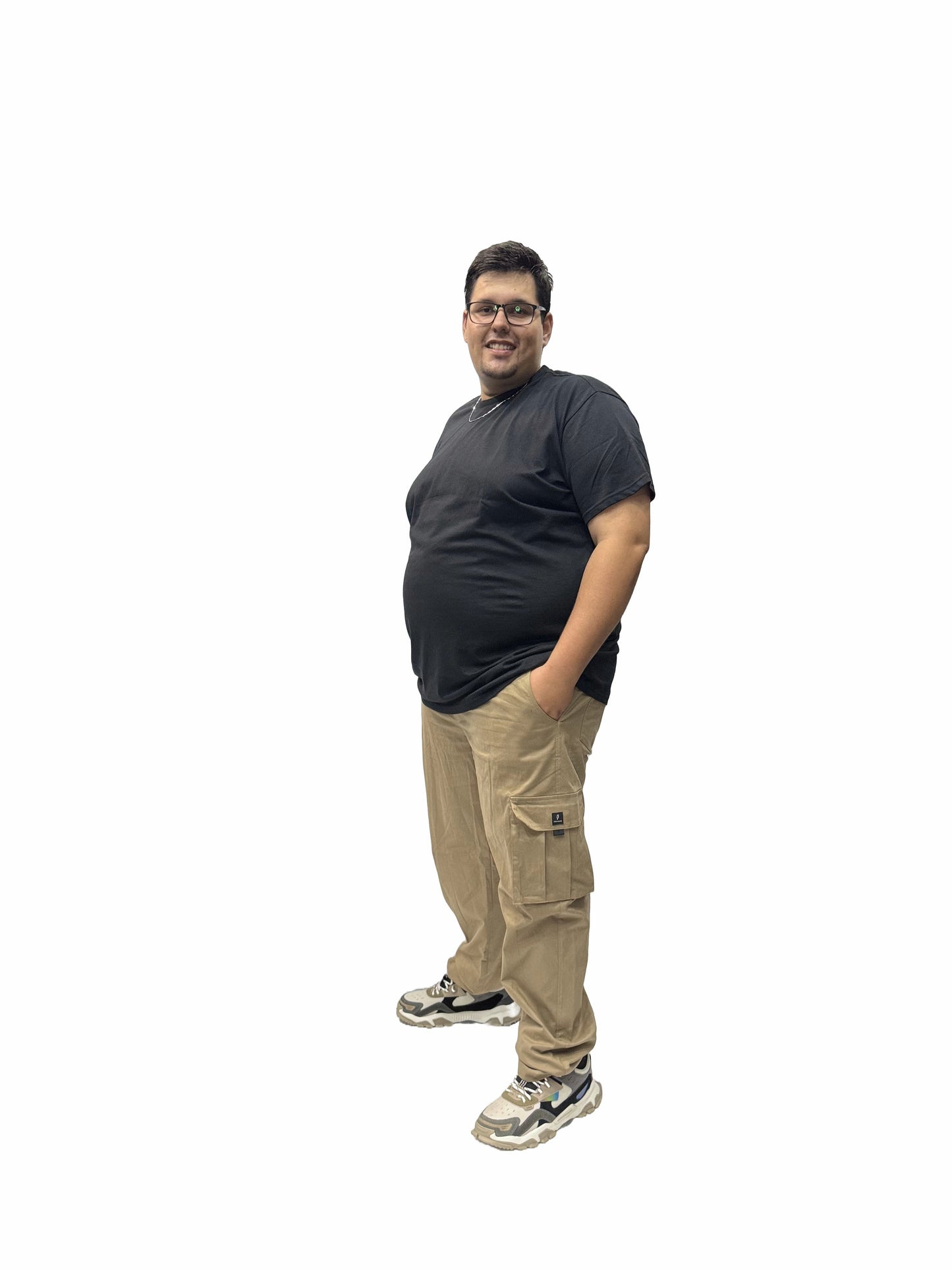 Calça Cargo Sarja Elastano Plus Size Tormenta