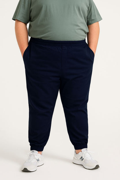 Calça Jogger Sarja Elastano Plus Size Tormenta