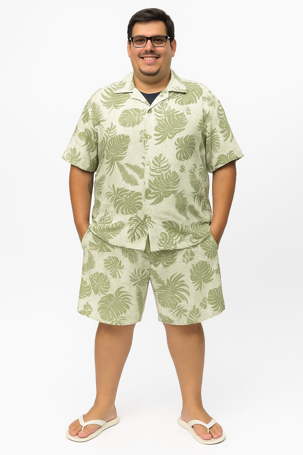 Camisa Elastano Floral Plus Size Tormenta