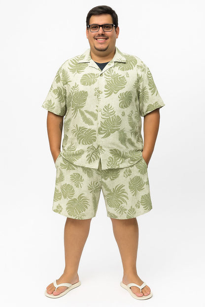 Camisa Elastano Floral Plus Size Tormenta