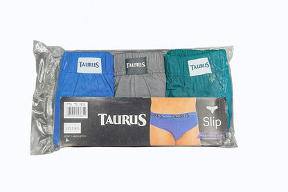 Kit 3 Cuecas Slip Adulto Algodão Taurus