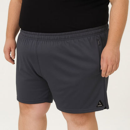 Shorts Esportivo Helanca Plus Size Zíper Tormenta