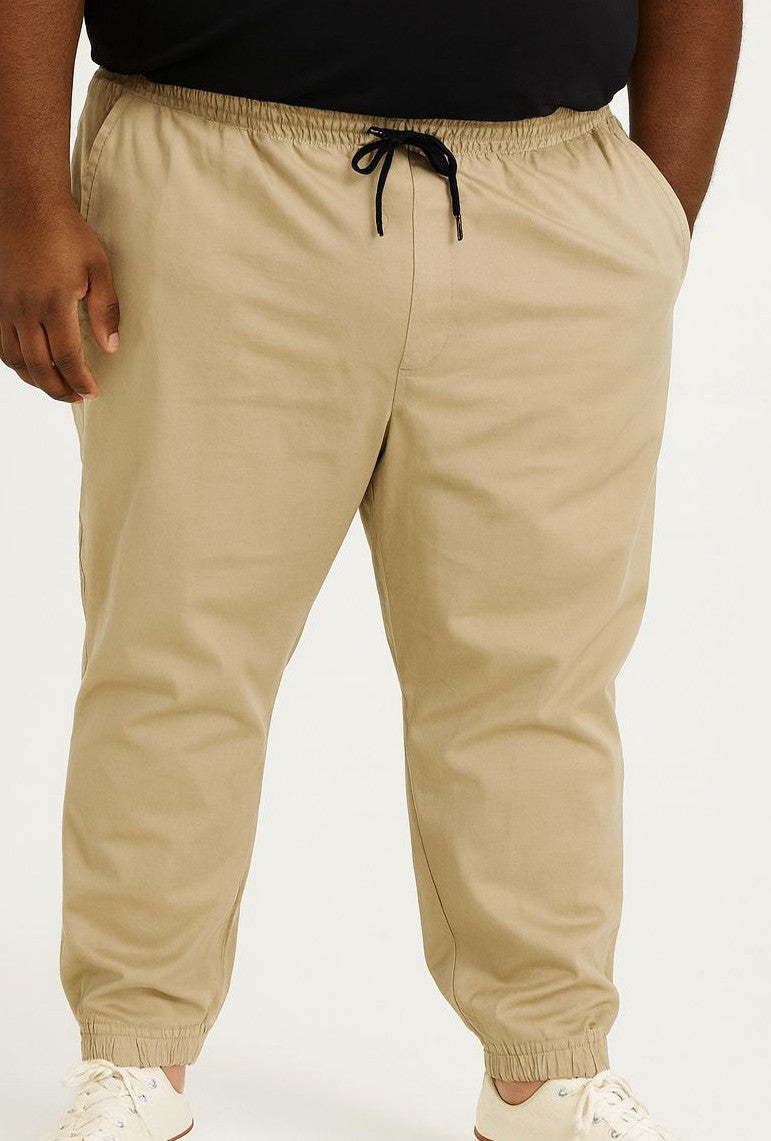 Calça Jogger Sarja Elastano Plus Size Tormenta