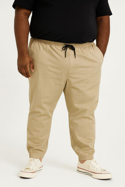 Calça Jogger Sarja Elastano Plus Size Tormenta