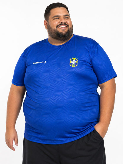 Camisa Brasil Tormenta Gola Lisa Plus Size