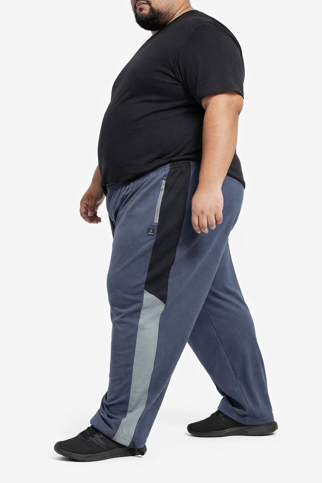 Calça Esportiva Helanca Plus Size Tormenta Com Zíper Detalhada