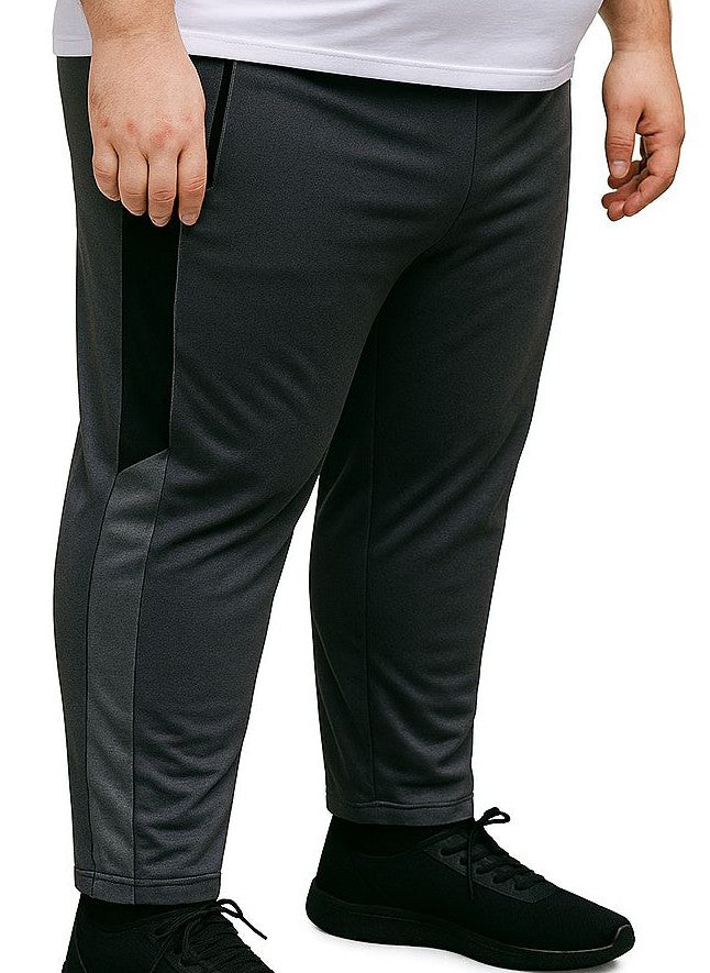 Calça Esportiva Helanca Plus Size Tormenta Com Zíper Detalhada