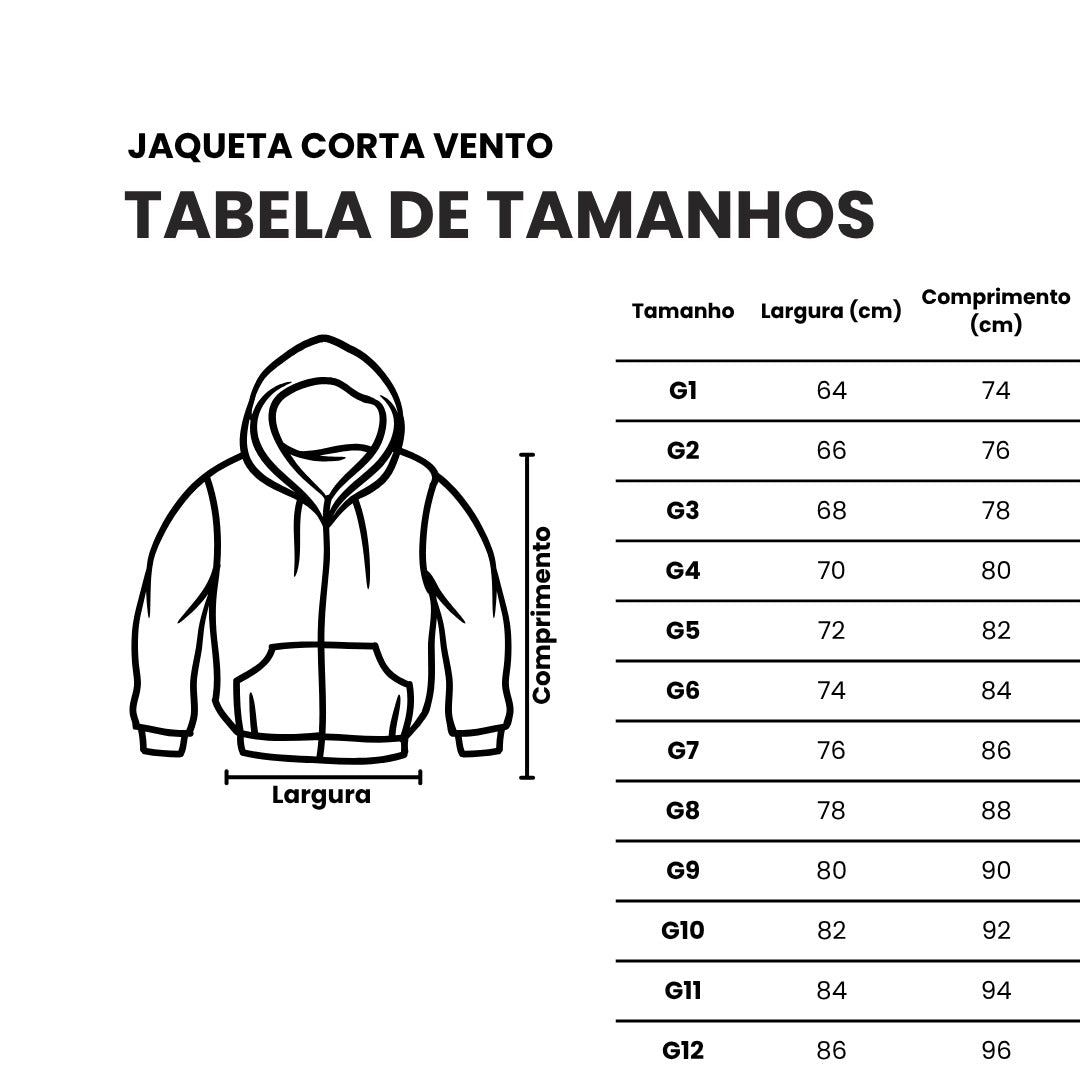 Jaqueta Corta Vento Plus Size Tormenta