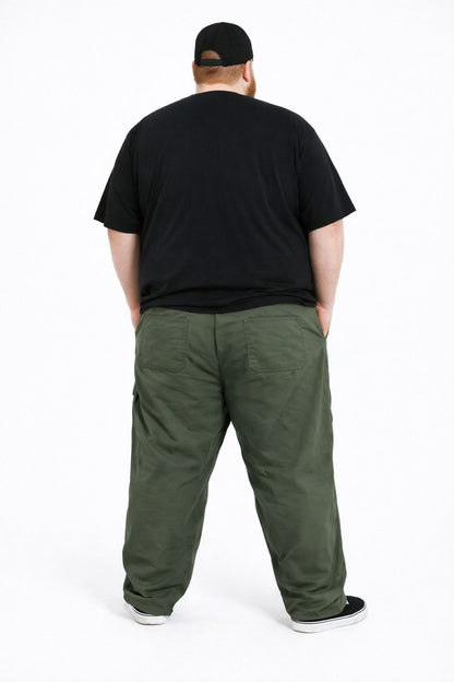 Calça Cargo Sarja Elastano Plus Size Tormenta