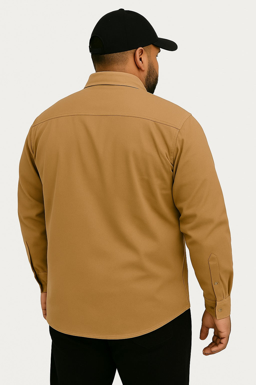 Camisa Sarja Manga Longa Plus Size Tormenta