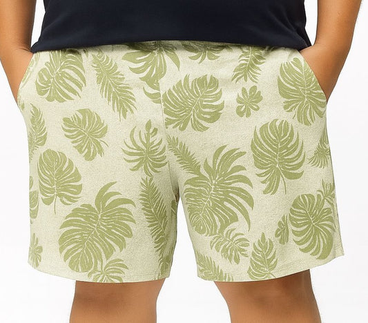 Shorts Elastano Floral Plus Size Tormenta