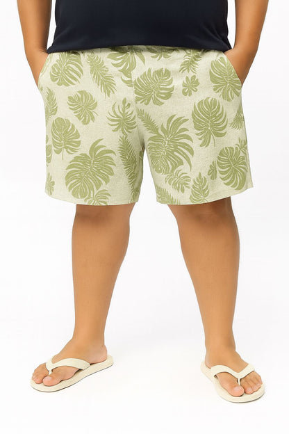 Shorts Elastano Floral Plus Size Tormenta