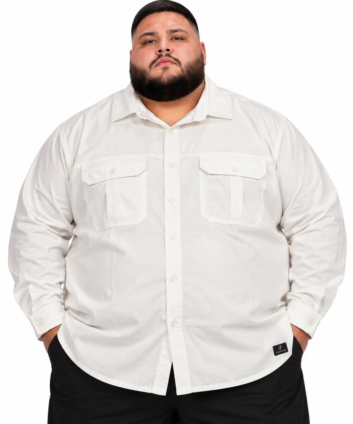 Camisa Sarja Casual Plus Size Tormenta