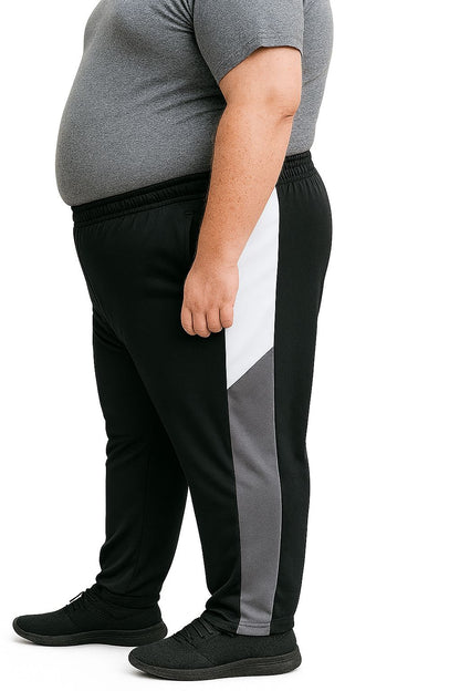 Calça Esportiva Helanca Plus Size Tormenta Com Zíper Detalhada