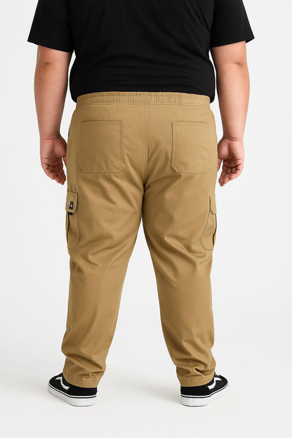 Calça Cargo Sarja Elastano Plus Size Tormenta