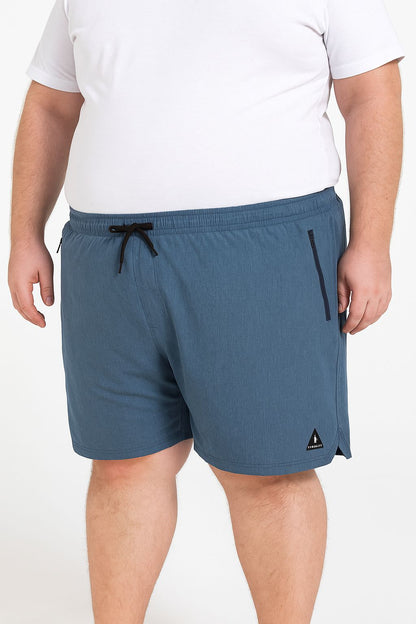 Shorts Água Elastano Zíper Plus Size Tormenta